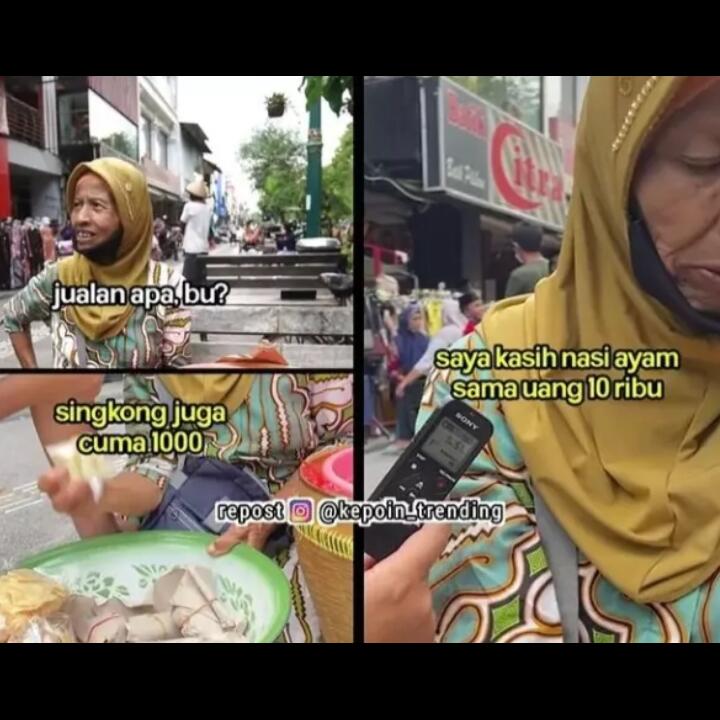 Prinsip Hidup Ibu Penjual Makanan Ini Patut Dicontoh, Berbagi Meskipun Pas-pasan