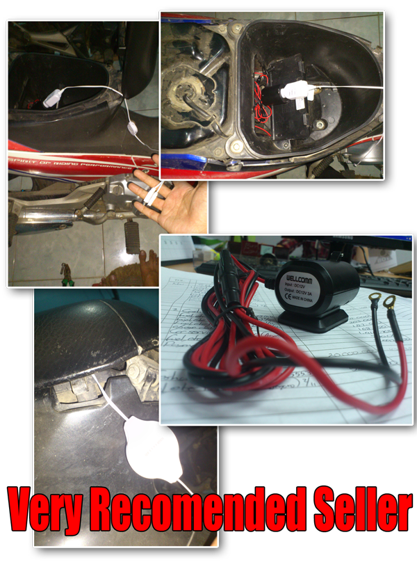 Car/Motor Charger wellcomm + Lighter untuk Motor