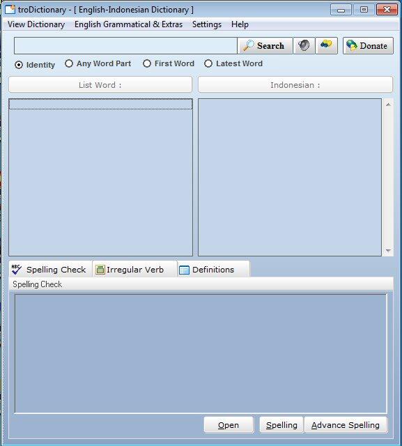 Aplikasiku - troDictionary > Software Kamus Bahasa Inggris