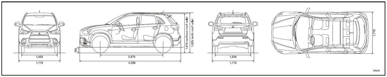 Mitsubishi outlander чертеж