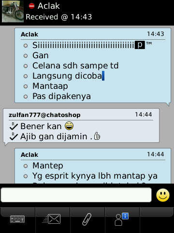 Testimonial Pelanggan Chatoshop (a.k.a zulfan777)