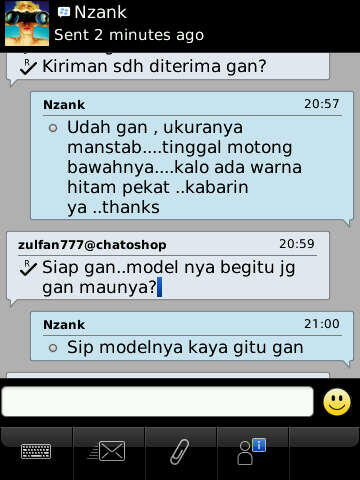 Testimonial Pelanggan Chatoshop (a.k.a zulfan777)