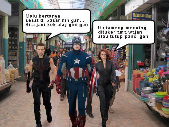 Superhero sidak di pasar