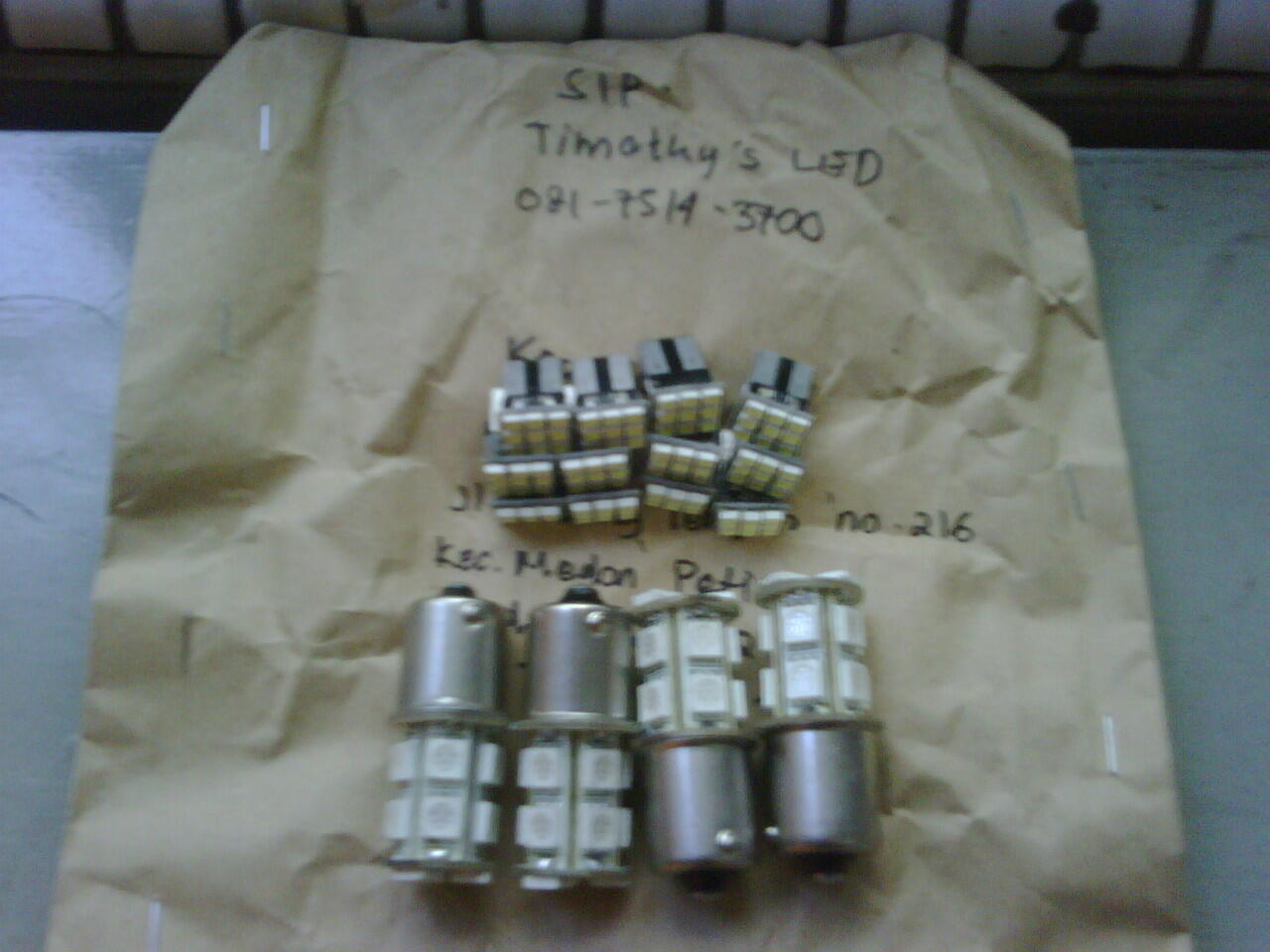 Jual Bohlam LED Sein u/ mobil 45 SMD 3528, warna kuning-oren-orange!!