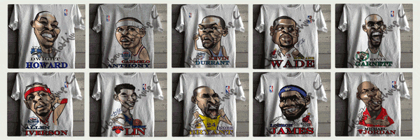 T-shirt NBA Star Cartoon Limited Edition !! READY STOK !! BY Urban Couture !!