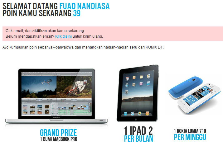 KOMIX DT | Bagi-bagi IPAD - MACBOOK PRO - NOKIA LUMIA PER BULAN ! .(NO HOAX)