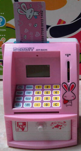 Celengan ATM Bank (dengan kartu ATM dan password)