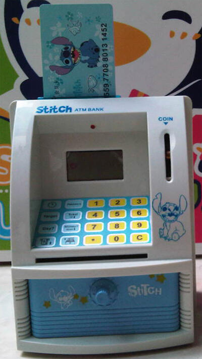 Celengan ATM Bank (dengan kartu ATM dan password)