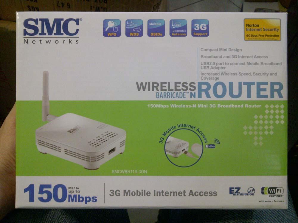 Cuci Gudang Jual Rugi! Mini 3G Wireless Router + LAN SMC WBR11S-3GN Support USB MODEM