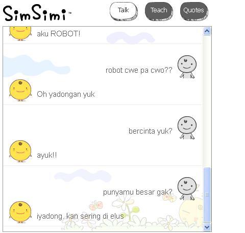 Udah pada tau Simsimi.com belum? Ini dia aplikasi chat dengan robot