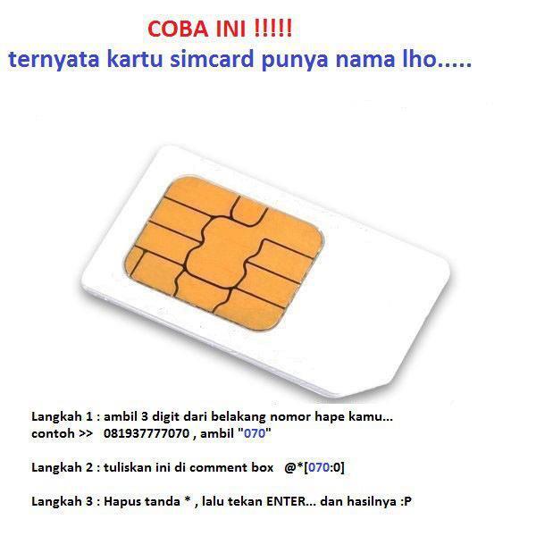 Sadar kah kita bahwa selama ini SIM card kita punya nama ???