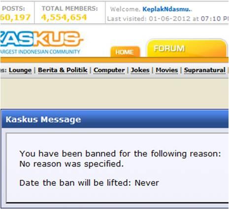 Trik Unbanned ID Kaskus