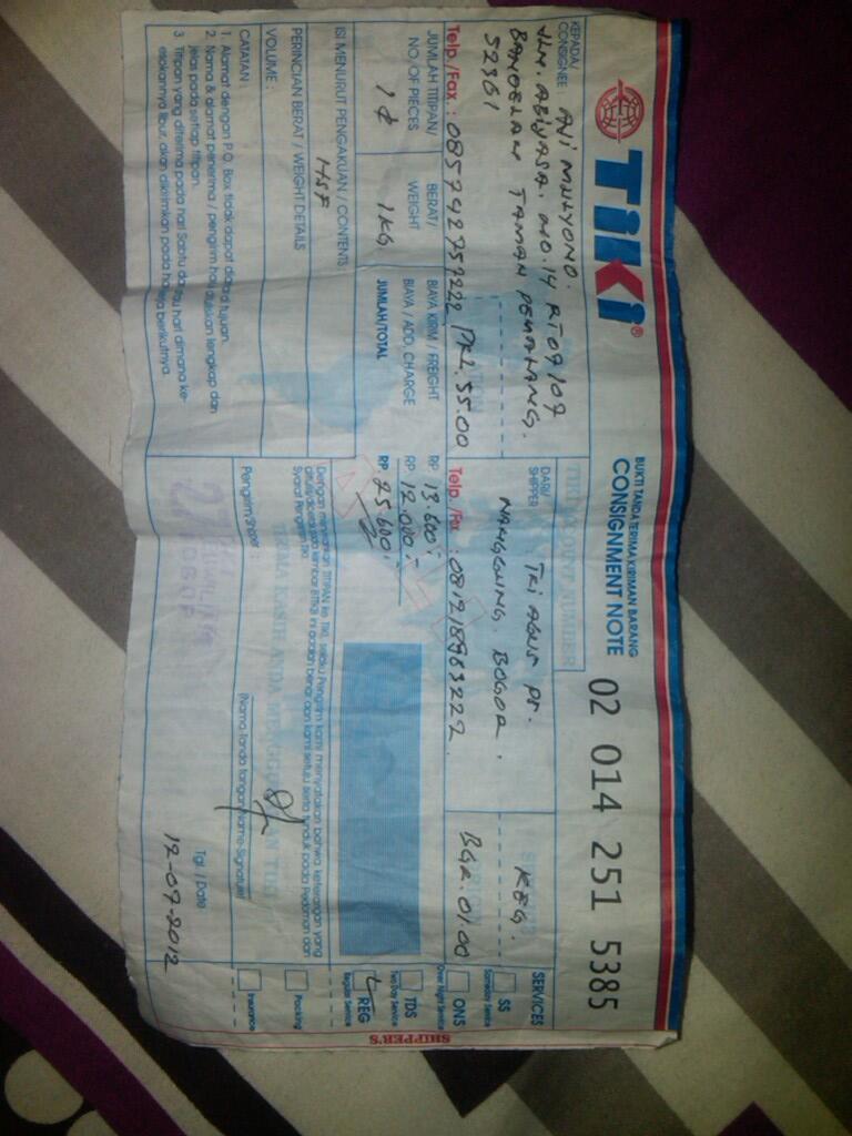 Kepada PT.Citra Van Titipan Kilat ( TIKI )