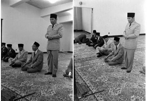 Gallery Photo Bung Karno Melakukan Shalat di Amerika Serika