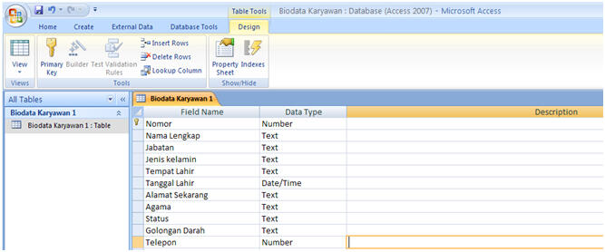 Belajar microsoft access 2007