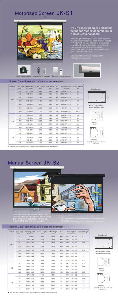 DISRIBUTOR TUNGGAL SCREENP PROJECTOR JK-VISION-SCREEN PRO