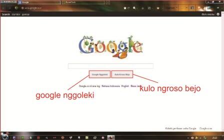 bila google pake bahasa jawa