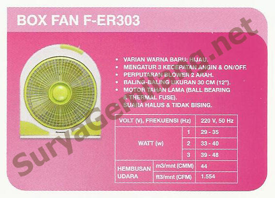 Box Fan Panasonic F-ER303