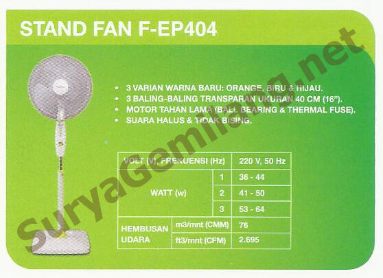 Stand Fan Panasonic F-EP404 Asli, Baru, Garansi Resmi