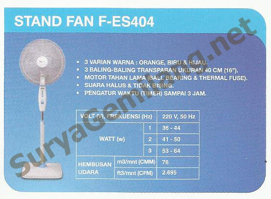 Stand Fan Panasonic F-ES404 Asli, Baru, Garansi Resmi