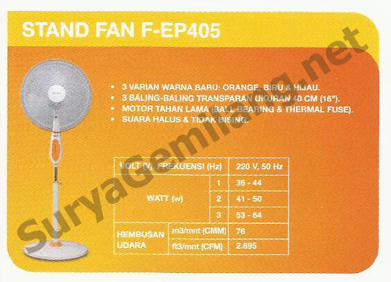 Stand Fan Panasonic F-EP405 Asli, Baru, Garansi Resmi