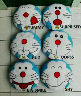 SUPPLIER BANTAL EMOTICON DORAEMON DAN HELLO KITTY TERMURAH SEKASKUS (RESELLERMASUK)