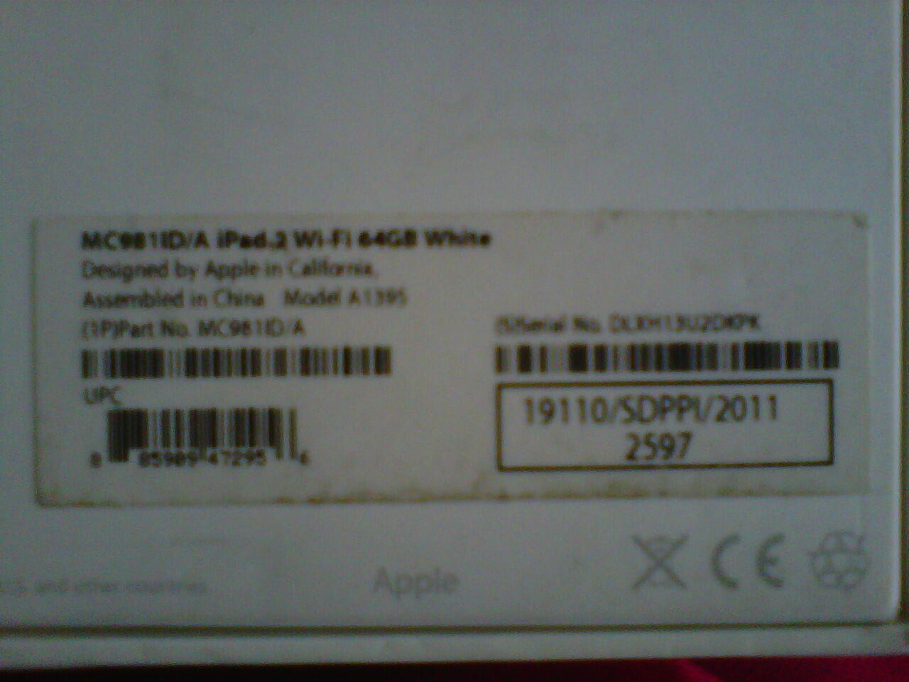 DIJUAL IPAD 2 WIFI 64GB WHITE... Mulus 98%