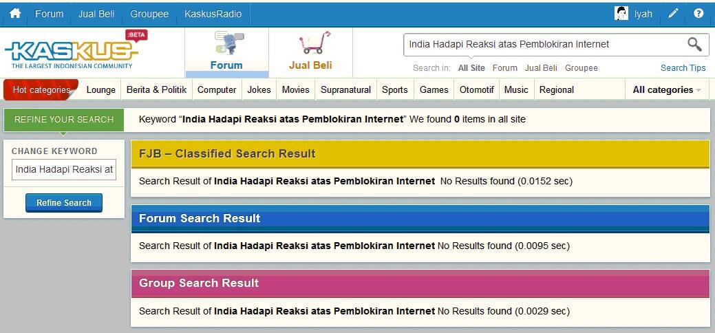 India Hadapi Reaksi atas Pemblokiran Internet