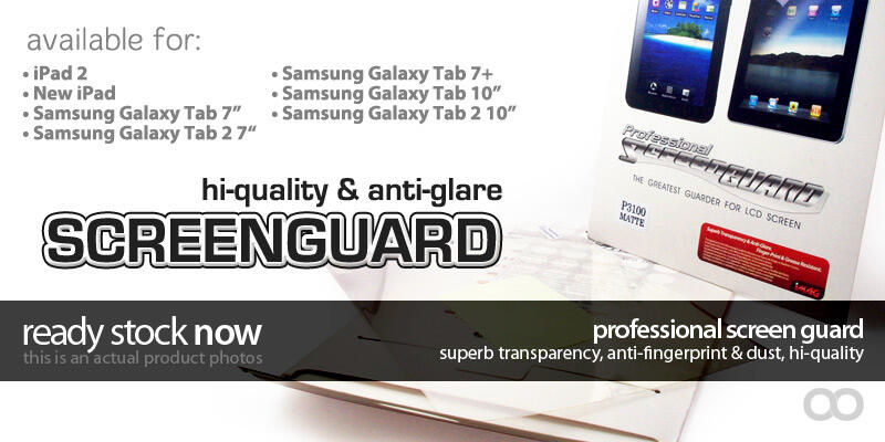 Screenguard Anti-Glare Hi-Quality for iPad & Galaxy Tab