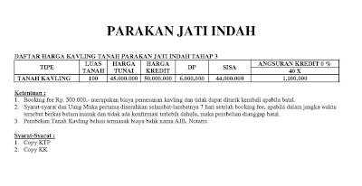 KAVLING TANAH DIJUAL CASH / KREDIT ( 10 Unit lagi
.)