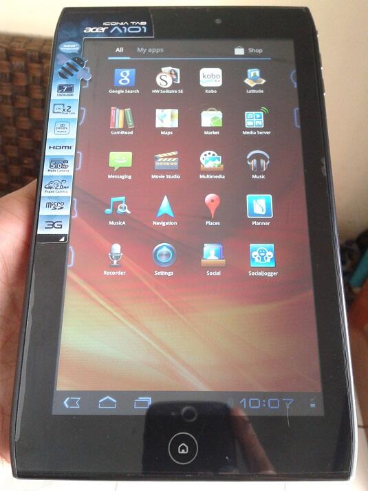 ACER ICONIA TAB A101 Lengkap Garansi Resmi ACER Indonesia Januari 2013 Mulus