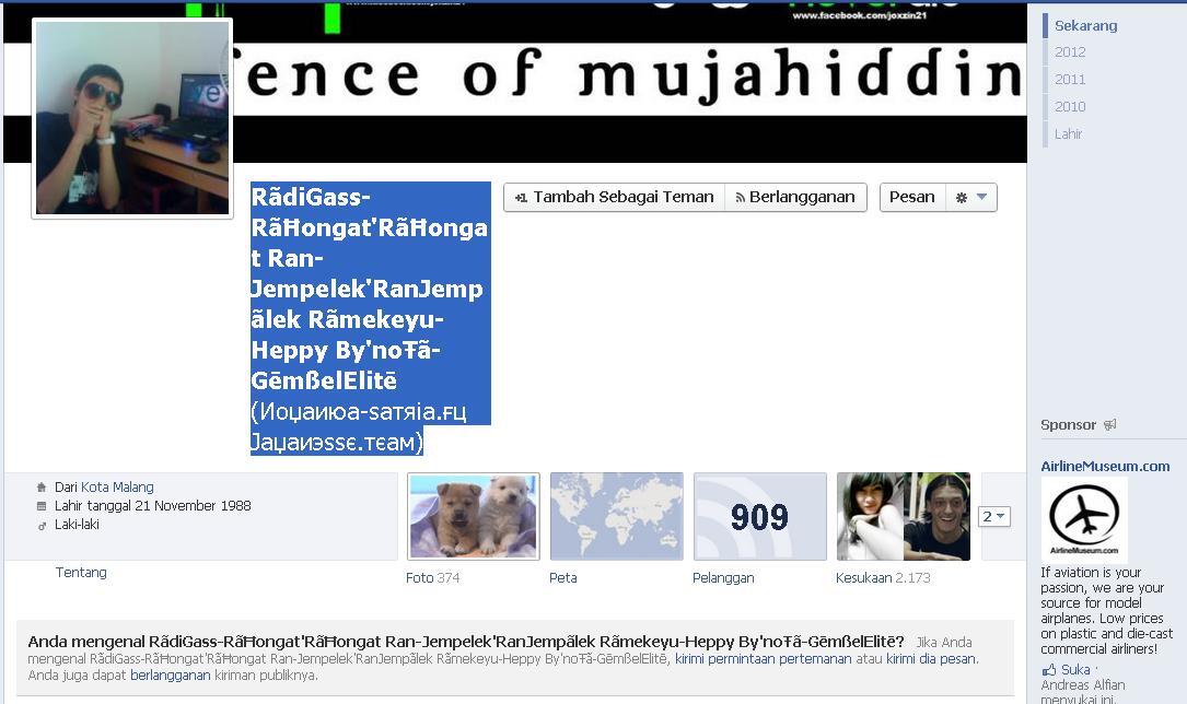 Nama Facebo*k yang aneh