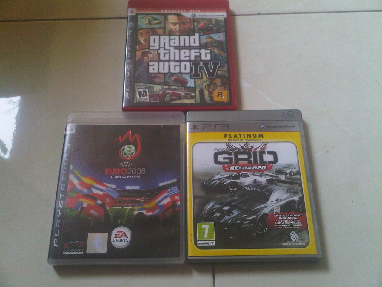 Kaset ps 3 gta 4, euro 2008, grid, mulus n murah