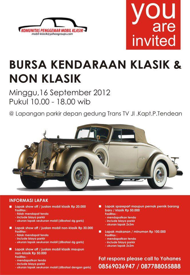 BURSA MOBIL KLASIK dan NON-KLASIK, 16 September 2012