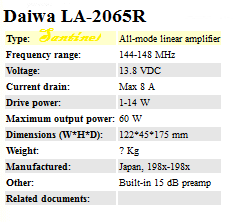 HT koleksi, Kenwood TR-2500 with Daiwa LA-2065R