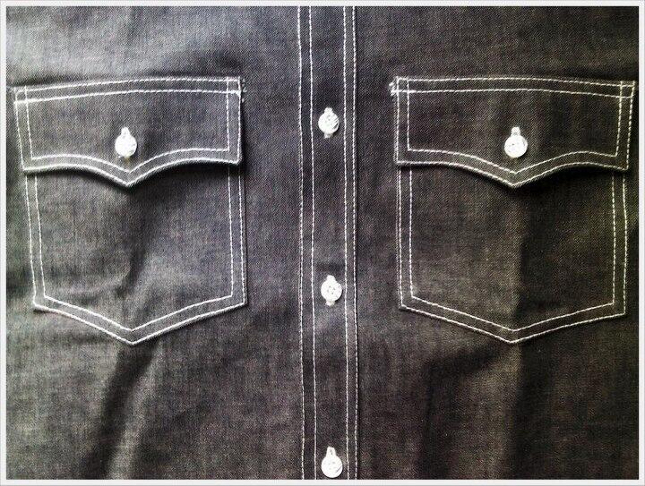 Terjual Chambray Denim (Kemeja Bahan Denim tipis keren 