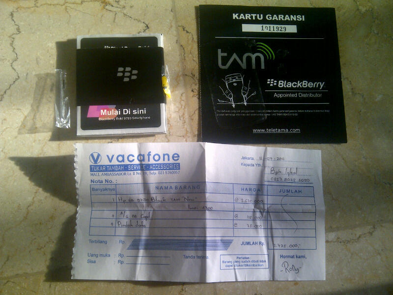 Blackberry 9780 onyx 2 black ex.TAM