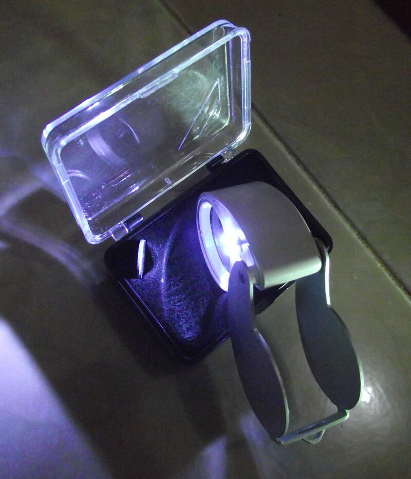 Jewellery loupe/kaca pembesar untuk koleksi perangko/koin/gemstone
