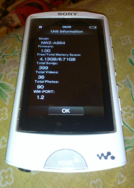 MP3 Sony Walkman NWZ-A864