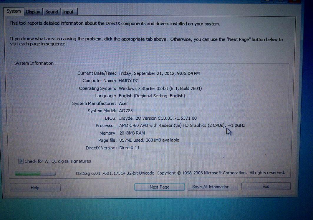 ACER aspire one (netbook)