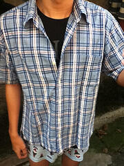 jual berbagai macam kemeja flanel branded bossini dll, chambray warna obey dll