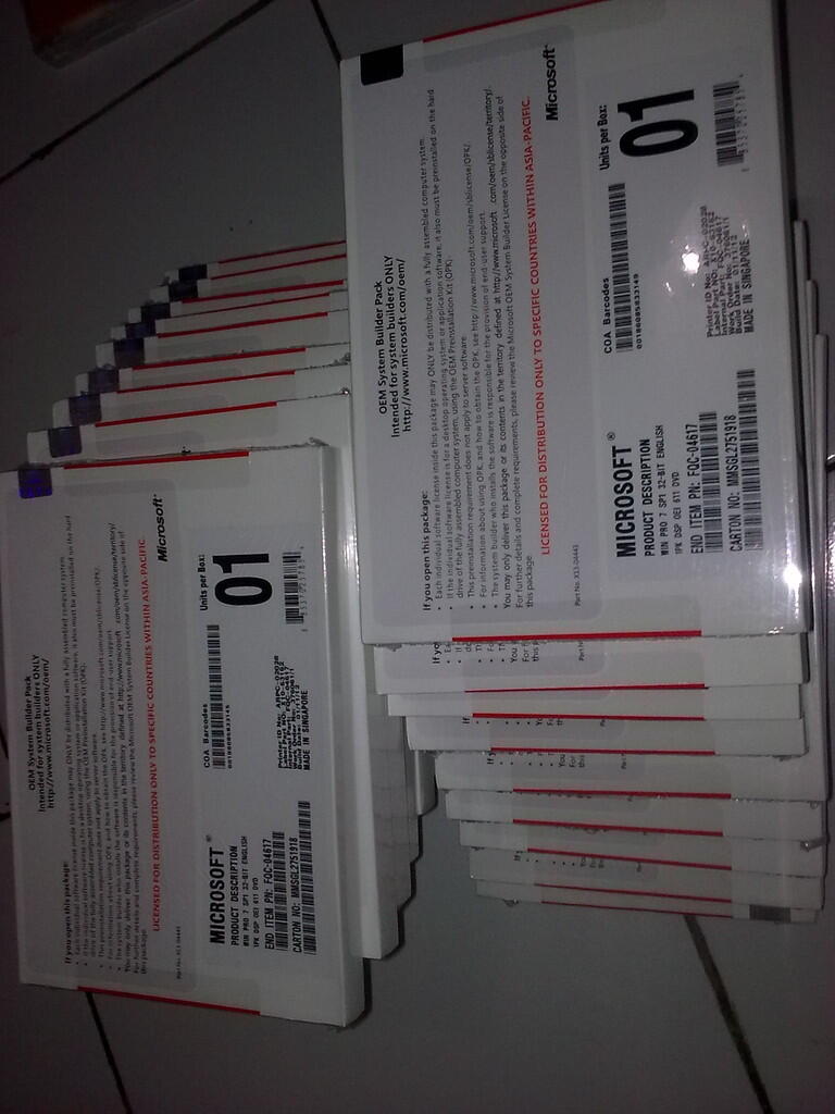 CD WINDOWS XP Pro SP3 OEM & WINDOWS 7 Pro Ori valid by Seapa@Microsoft.com