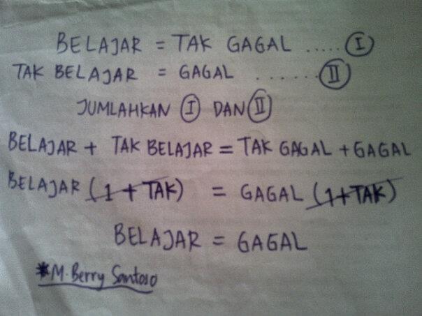 inilah akibatnya kalau belajar matematika setengah setengah :D hehehe