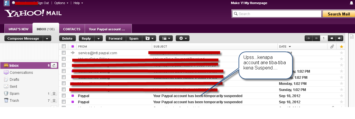 Hati-hati jika anda mendapat Email &quot;Your Paypal account has been temporarily suspend&quot;