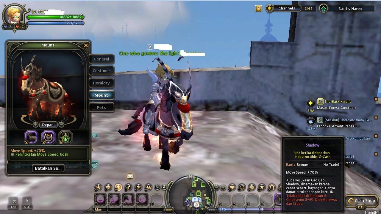 Jual Char Dragon Nest Indo Merc lv 40 polos termasuk kuda dll.