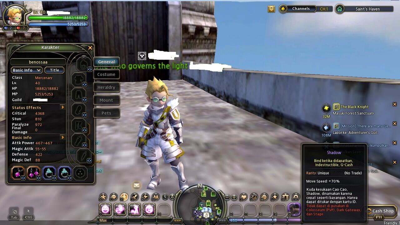 Jual Char Dragon Nest Indo Merc lv 40 polos termasuk kuda dll.