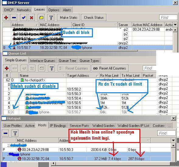 HELP. Sdh di blok di mikrotik, masih bisa online