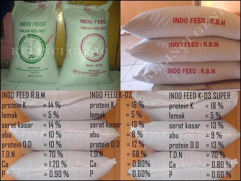 PAKAN UNTUK KELINCI "INDOFEED R.B.M" murmer & berkwalitas...