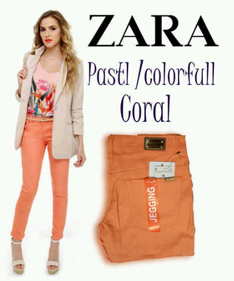 jegging zara pastel warna baru