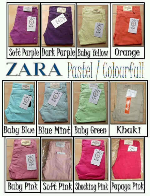 jegging zara pastel warna baru